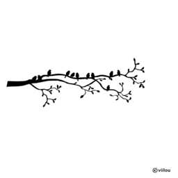 Wall Stickers Birds On Branch Decals Tattoos Birds Silhouettes Pictures Decoration Diy Illustration - thumbnail 1
