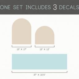 Colorblock Wall Decal Set - Abstract Decor, Boho Interior Art, Modern Farmhouse Removable Stickers - thumbnail 2