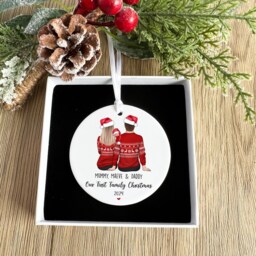 Personalized First Family Christmas Bauble Custom Ceramic Ornament - thumbnail 4