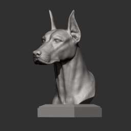 3D Printed Doberman Bust Pet Memorial Figurine, Dog Lover Gift - thumbnail 4