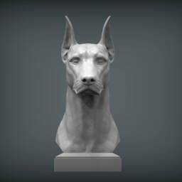 3D Printed Doberman Bust Pet Memorial Figurine, Dog Lover Gift - thumbnail 2