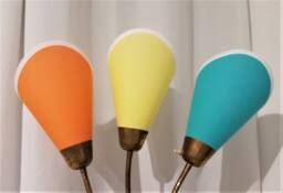 3 New High-Quality Lamp Shades For Original 1950S Bag in Orange/Yellow/Mint - thumbnail 1