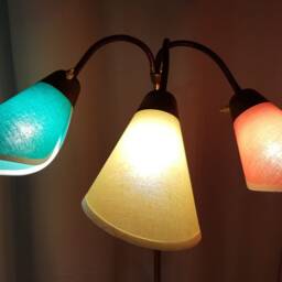3 New High-Quality Lamp Shades For Original 1950S Bag in Orange/Yellow/Mint - thumbnail 4