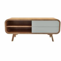 Small Tv Stand, Vinyl Record Storage in Solid Oak With Soft Closing Doors Record Storage, Sideboard, Console Bookshelves, Media Cabinet - thumbnail 2