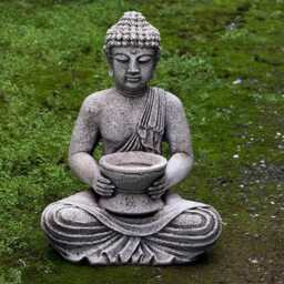 Meditating Buddha With Offering Bowl Statue Traditional Decoration Outdoor Zen Garden Sculpture Japanese Ornament Buddha Lover Gift - thumbnail 3