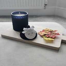 Diamond Candle Jar Gift Set - Navy, Sage, Coffee Soy Wax, Boxed - thumbnail 2
