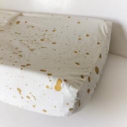 Gold Art Spatter Baby Sheet Retro Metallic Crib Bedding - thumbnail 3