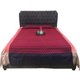 Maroon & Blue Cotton Bedspread- Indian Handloom Bedcover For King Size Bed- Soft Bedroom Linen - Housewarming Gift Garden Throw - thumbnail 1