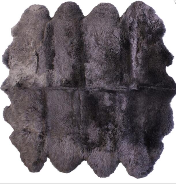 Large Chocolate Brown Rug . 8 Skin Dark Luxury Sheepskin Rug, Genuine , Sofa Cover, Bed Cover. Xxl - image 1