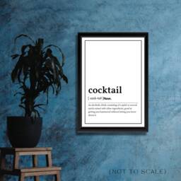 Cocktail Definition Print, Funny Wall Art, Bar Cart Decor, Minimalist Poster, Alcohol Kitchen Mixology Gift - thumbnail 2