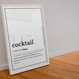 Cocktail Definition Print, Funny Wall Art, Bar Cart Decor, Minimalist Poster, Alcohol Kitchen Mixology Gift - thumbnail 3