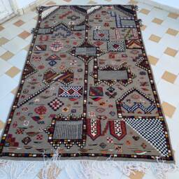 Glaoui Morocco Greige Kilim Rug - thumbnail 2