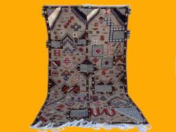 Glaoui Morocco Greige Kilim Rug - thumbnail 1
