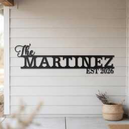 Custom Family Name Metal Sign, Personalized Wall Decor For Garage & Home Display - thumbnail 2