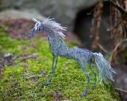 Unicorn Horse, Fantasy Animal, Horse Figurine, Sculpture, Gift For Her, Wired Animal Mythical Creatures, Art - thumbnail 1
