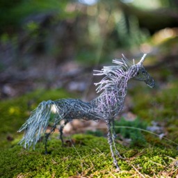 Unicorn Horse, Fantasy Animal, Horse Figurine, Sculpture, Gift For Her, Wired Animal Mythical Creatures, Art - thumbnail 3