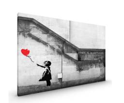 Balloon Girl Red Banksy Canvas Or Poster Print Glossy in Various Sizes - thumbnail 1