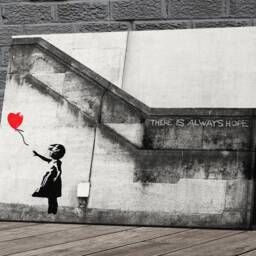 Balloon Girl Red Banksy Canvas Or Poster Print Glossy in Various Sizes - thumbnail 2
