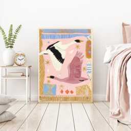 Floral Swan Art Print, Flower Poster, Wall Decor, Art, Still Vase Art - thumbnail 3