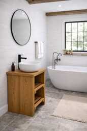 Rustic Bathroom Sink Unit Basin Vanity Wash Stand Furniture Shabby Chic Hand Made