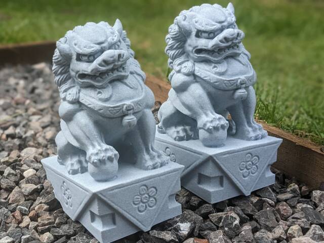 Foo Dogs Pair Garden Decor, Fu Temple Dog, Chinese Statue Balinese Statue, Oriental Ornament