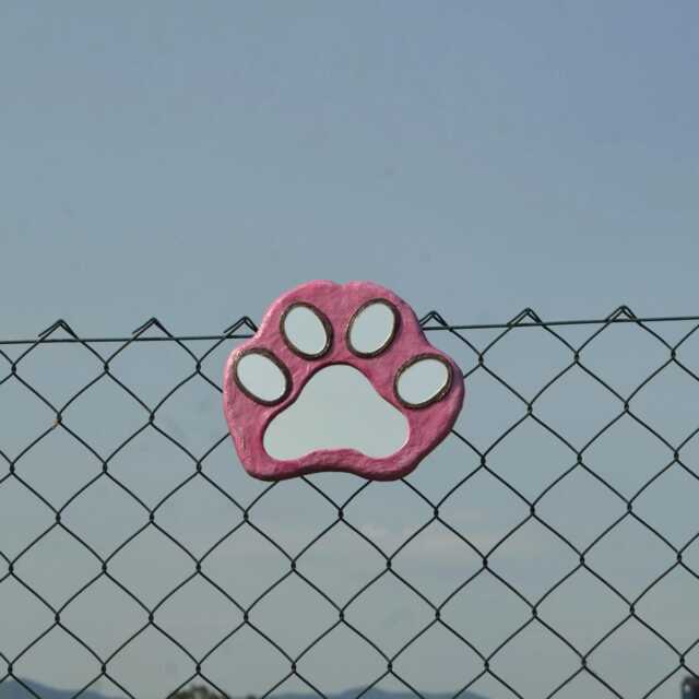 5 Mirrors Cat Paw, Decorative Wall Mirror Cat's Paw Shaped, For Walls, Cat Lover Must Have, Decor, Pink With Violet Hemp Rope - image 1