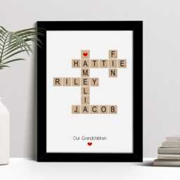 Personalised Scrabble Tile Family Print - Custom Framed Wall Art - thumbnail 2