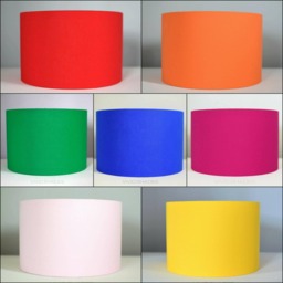 7 Vibrant Colours, Plain Scandinavian Fabric Lampshade, Handmade By Vivid Shades, Colours Blue Blush Pink Red Orange Yellow Fuchsia Green - thumbnail 1