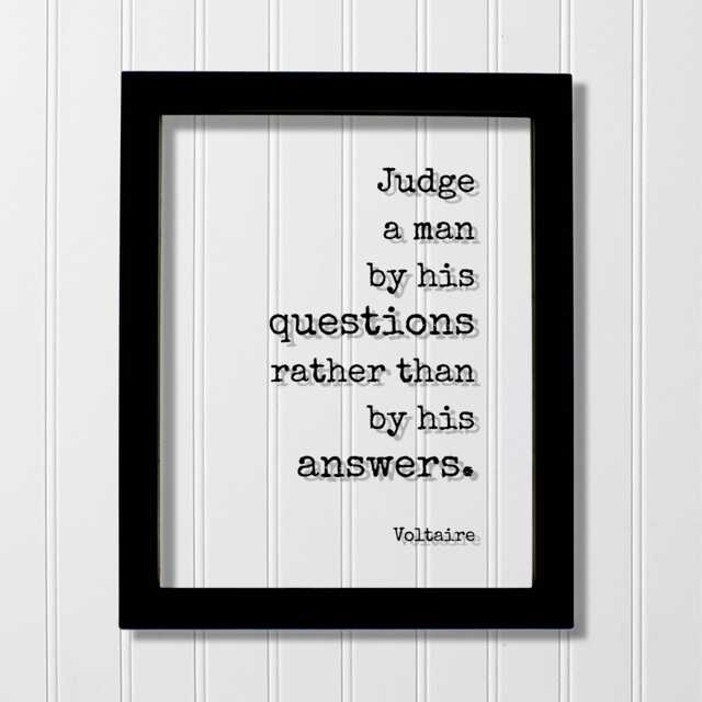 Voltaire - Floating Quote Judge A Man By His Questions Rather Than Answers Art Print Genuine Authentic - image 1