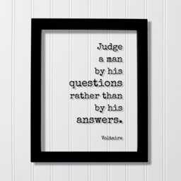 Voltaire - Floating Quote Judge A Man By His Questions Rather Than Answers Art Print Genuine Authentic - thumbnail 1