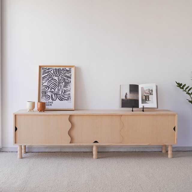Solid Wood Multimedia Console, Tv Stand For Living Room - Malaret - image 1
