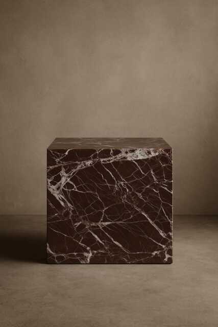Rosso Levanto Marble Plinth - Burgundy Accent Table Custom Size Available - image 1