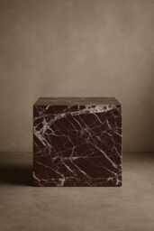 Rosso Levanto Marble Plinth - Burgundy Accent Table Custom Size Available