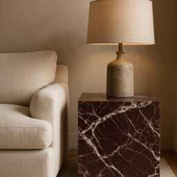 Rosso Levanto Marble Plinth - Burgundy Accent Table Custom Size Available - thumbnail 3