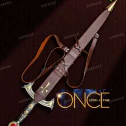 Once Upon A Time Sword Movie Excalibur Legendary Of Emma Swan & Killian Jones Gift + Wooden Scabbard Living Wall Decor - thumbnail 4