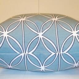 Blue Geometric Decorative Pillow Cover, Modern Circle Print, 20x20 - thumbnail 4