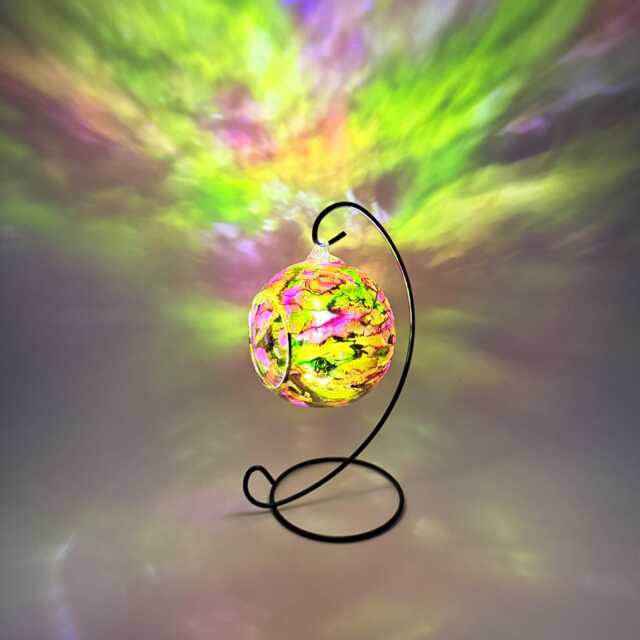Abstract Spring Bloom - Nature Inspired Hand Painted Glass Candle Holder - image 1
