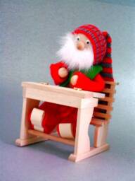 Santa Claus On School Bench, Christmas Decoration, St. Nicholas, Julenisser - thumbnail 1
