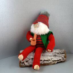 Santa Claus On School Bench, Christmas Decoration, St. Nicholas, Julenisser - thumbnail 3