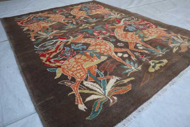 5x7 Ft Pictorial Afghan Luxury Kazak Rug, Super Medallion New Geometric Rug, Hand Knotted Carpet, Rug For Living Room - image 1