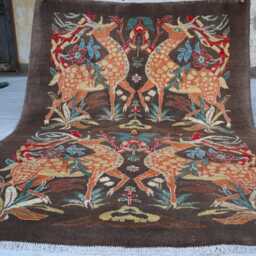 5x7 Ft Pictorial Afghan Luxury Kazak Rug, Super Medallion New Geometric Rug, Hand Knotted Carpet, Rug For Living Room - thumbnail 4