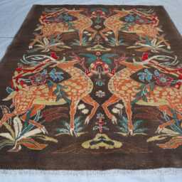 5x7 Ft Pictorial Afghan Luxury Kazak Rug, Super Medallion New Geometric Rug, Hand Knotted Carpet, Rug For Living Room - thumbnail 2