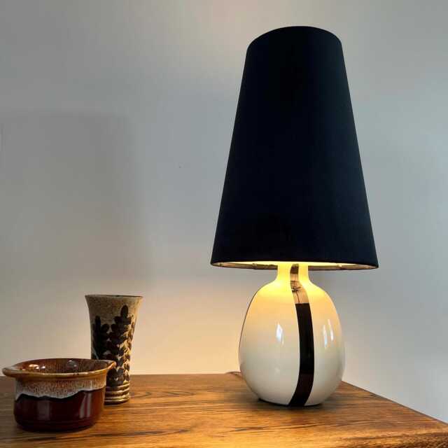 Black Velvet Cone Lampshade, Extra Tall Lampshade Black Velvet - image 1