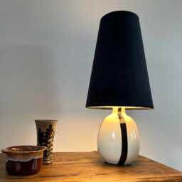 Black Velvet Cone Lampshade, Extra Tall Lampshade Black Velvet - thumbnail 1