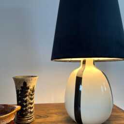 Black Velvet Cone Lampshade, Extra Tall Lampshade Black Velvet - thumbnail 3
