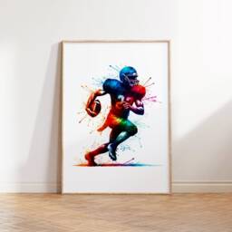 American Football Wall Art - Set Of 3 Posters - Room Decor Prints Boys Bedroom Boy Hanging Artwork - thumbnail 3