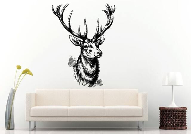Deer Head Forest Animal Wall Decal Vinyl Sticker Mural Room Decor L734 - image 1