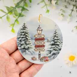 Personalised Sign Post Decoration, Family Name Christmas Ornament, Tree Decor, Bauble, & Pet Decor Keepsake - thumbnail 3