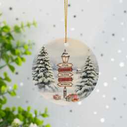 Personalised Sign Post Decoration, Family Name Christmas Ornament, Tree Decor, Bauble, & Pet Decor Keepsake - thumbnail 2