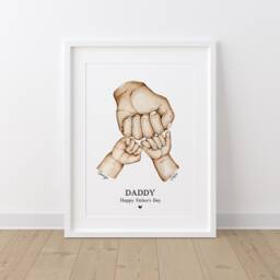 Fathers Day Gifts Personalised, Hand Drawn Dad Gift From Kids, Daddy Birthday, Custom New Print, First For Or Grandad - thumbnail 2